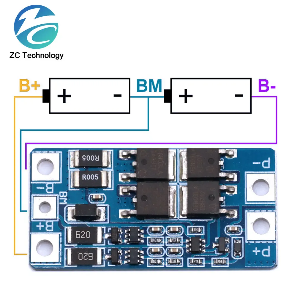 2S 10A 7.4V 18650 lithium battery protection board 8.4V balanced function/overcharged protection Good