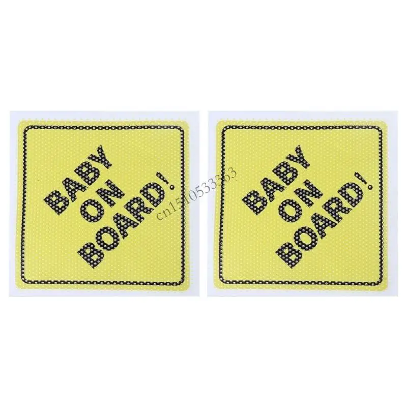 

090E 2pcs Baby on Boards Auto Decals High Visibility Reflective Stickers Auto Decal Vehicle Accessories for Safe Driving