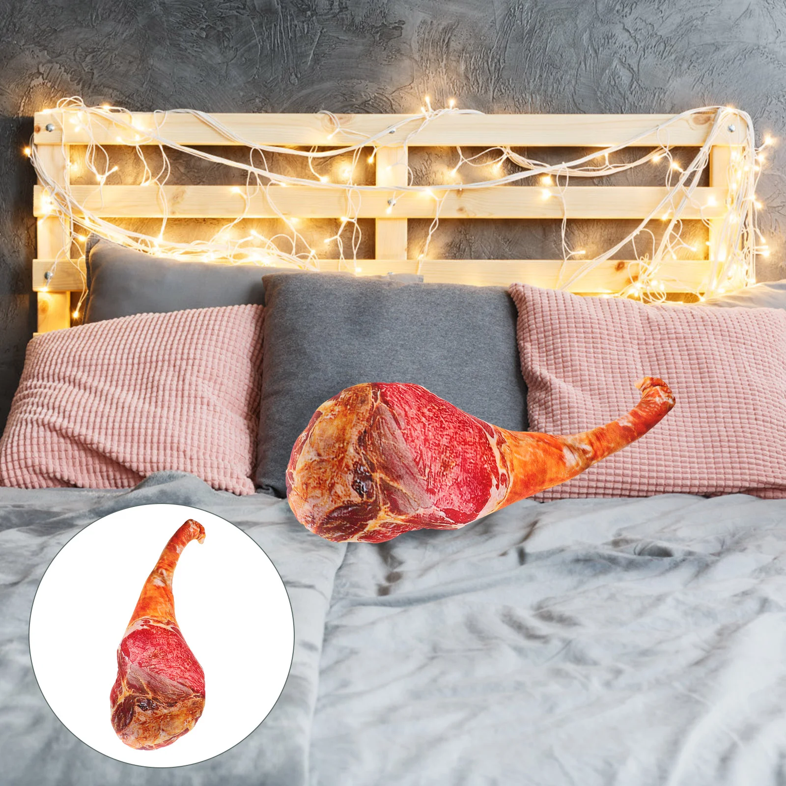 

Ham Pillow Shape Gift Sofa Food Hugging Lovely Funny Plush Toy Bed Large Stuffed