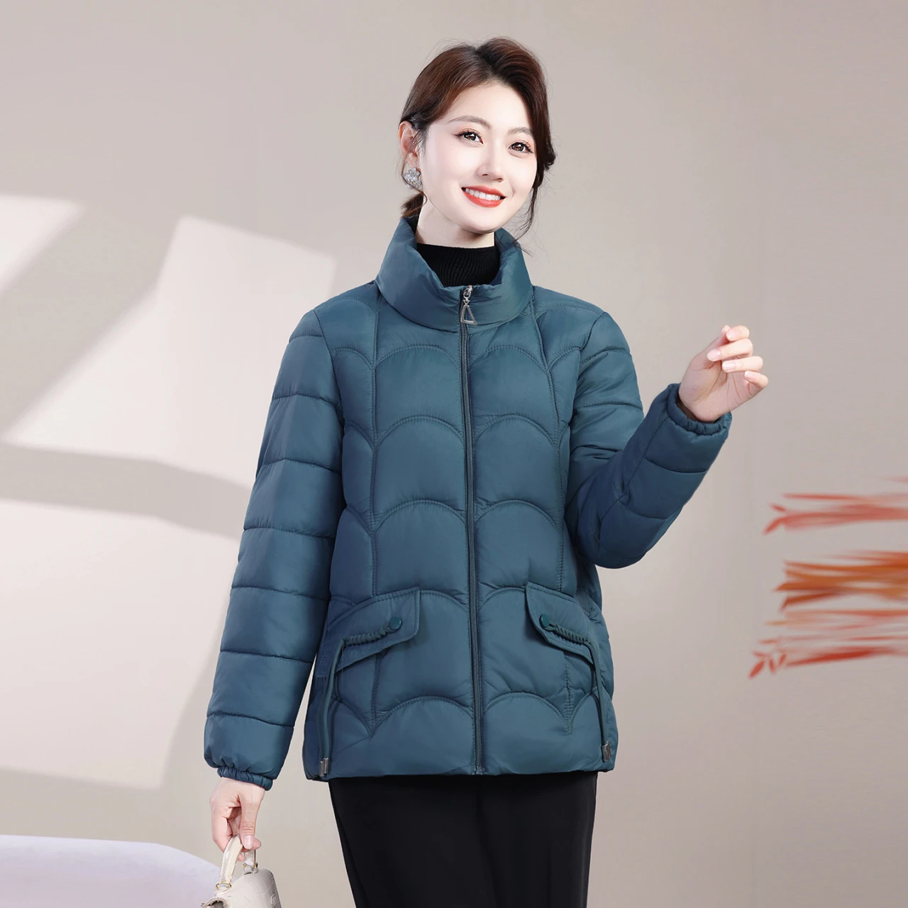 Chaqueta de algodón de invierno Abrigo de algodón para mujer Abrigo tradicional de otoño e invierno para mediana edad y ancianos