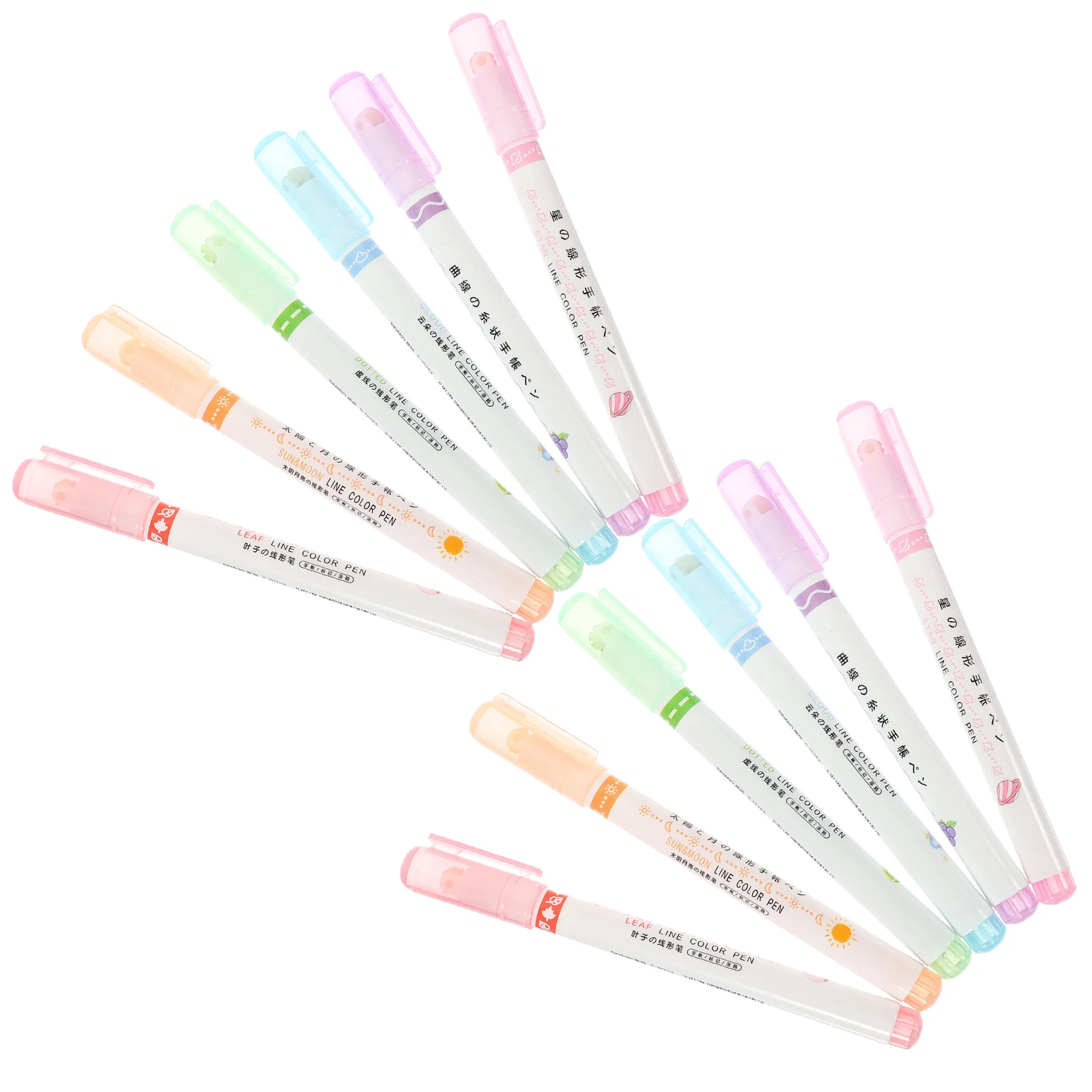 

12 Pcs Curve Highlighters Cute Markers Coloring Calligraphy Colored Pens for Journaling