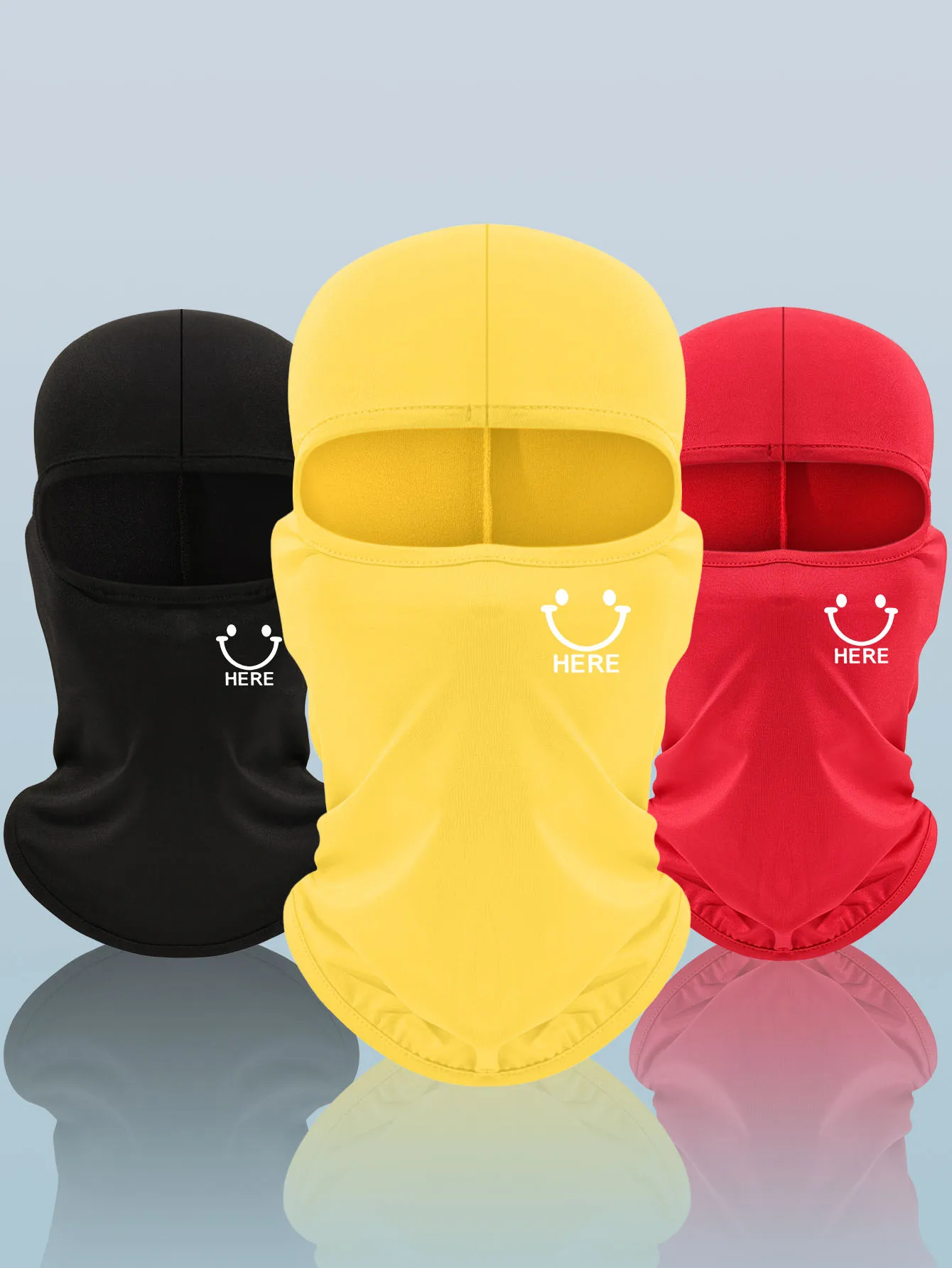 1/3PC logo full coverage facial mask | full neck wrapping fast dry skin mild | ideal for daily/cycling/hiking/commuting