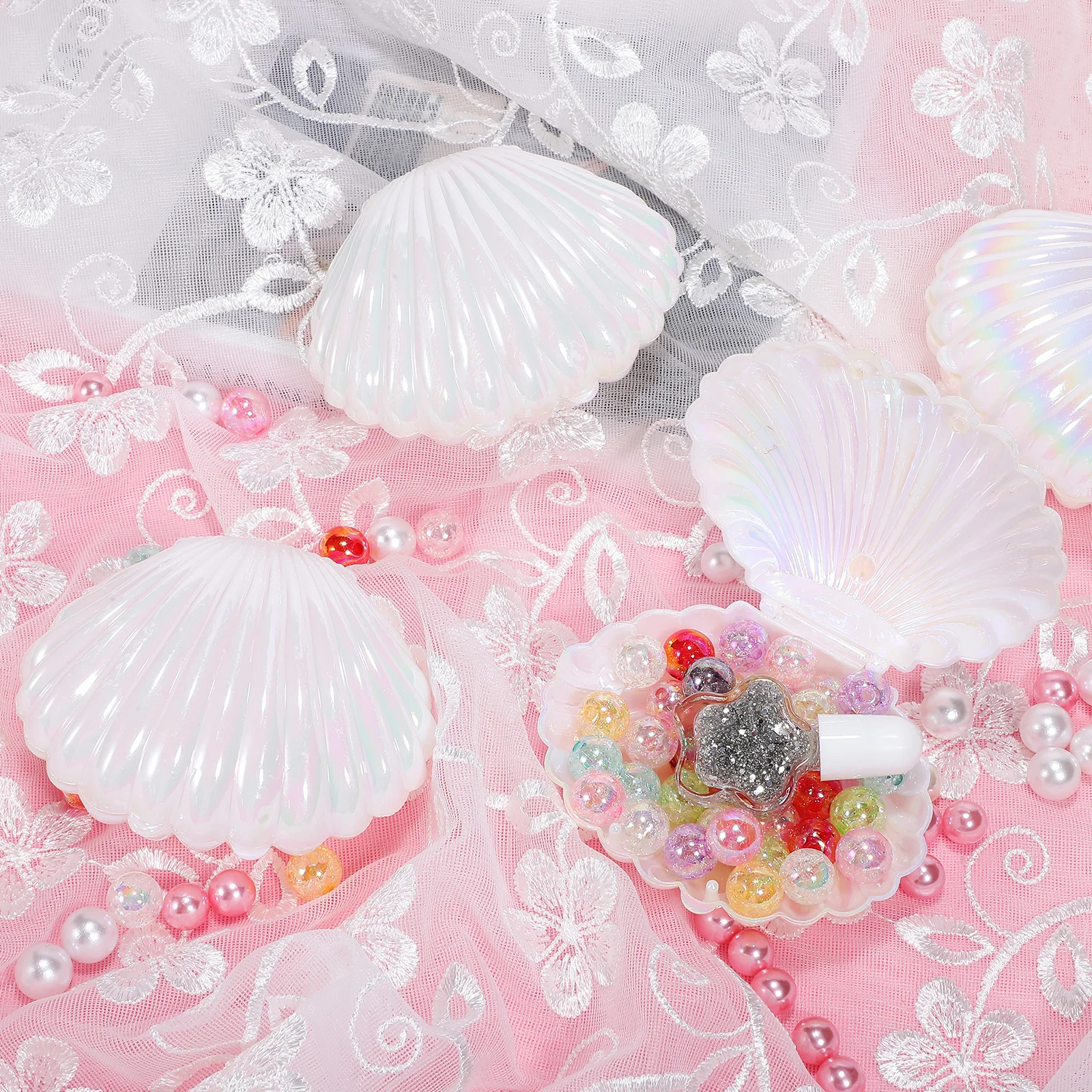 

15pcs Simulation Shells Jewelry Box Shell Shape Storage Case For Home Decoration Trinket Organizer Pearl Holder Photography