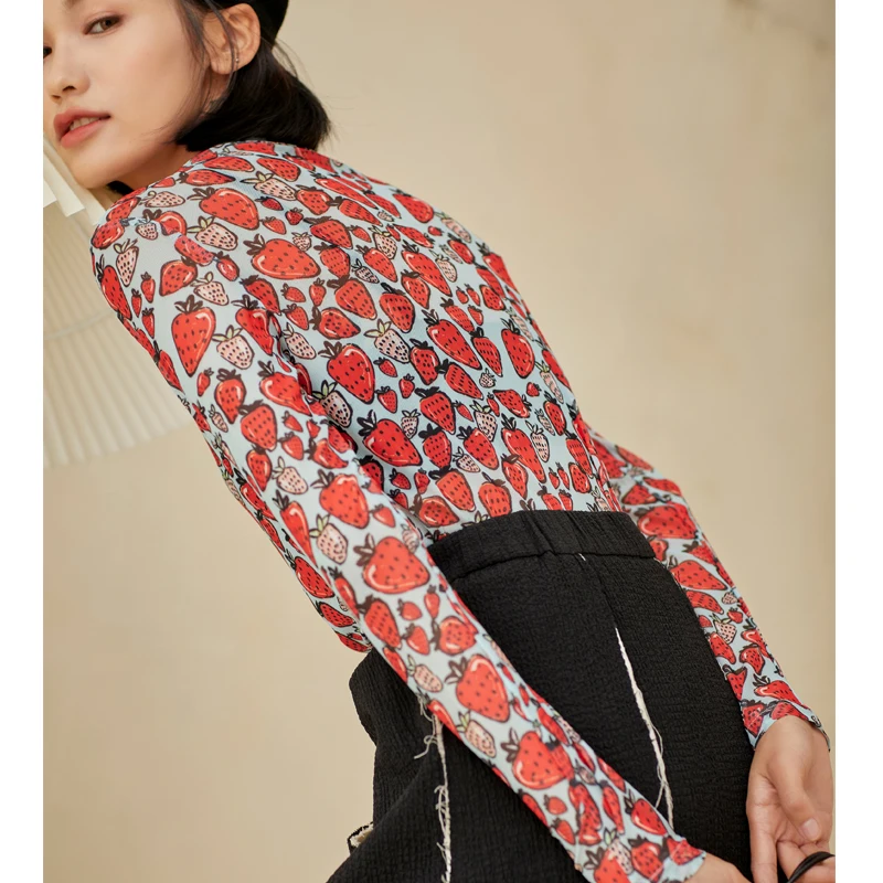 

Новая летняя женская футболка Vimie с ретро-принтом, легкая, с длинным рукавом, для защиты от солнца, дышащая, комфортная посадка