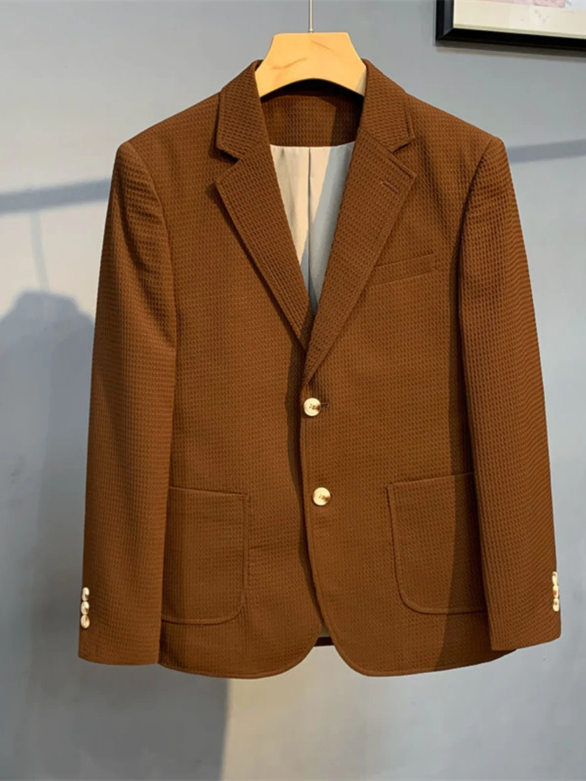 

Casual Tailored Men's Suit Jaet Spring Autumn New Sle High-End Busin Faion Urban Apparel Long Sve Single-Breasted