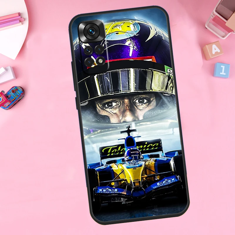 F1 Racing Fernando Alonso Case For Xiaomi Redmi Note 11 8 9 10 Pro 12 Turbo 8T 9S 10S 11S 12S Redmi 12C 10C 9C Cover
