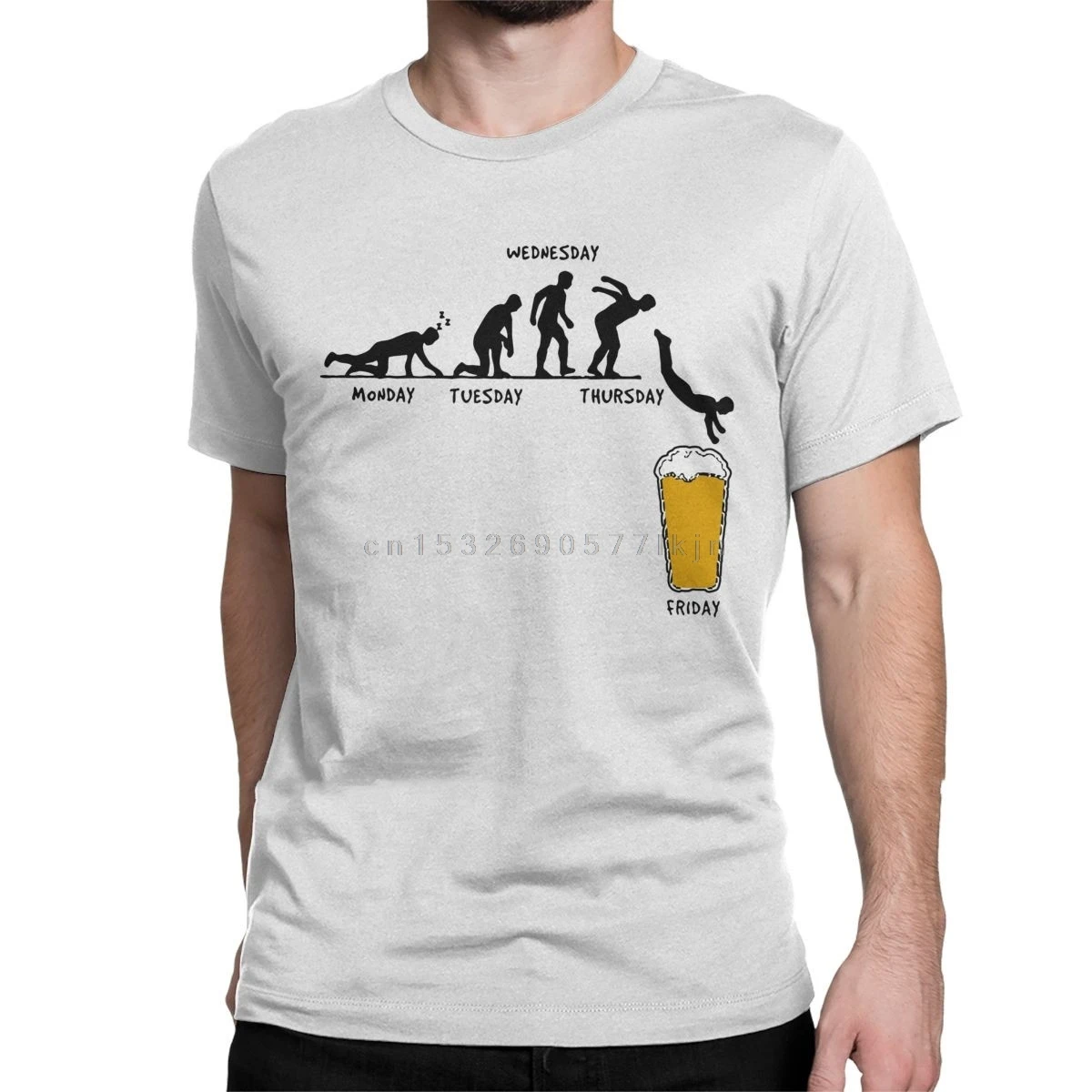 Man Week Craft Beer T Shirts 100% Cotton Drunk Tee Alcohol Drinking Clothes Funny Humor Graphic Short Sleeve Big Size T-Shirt