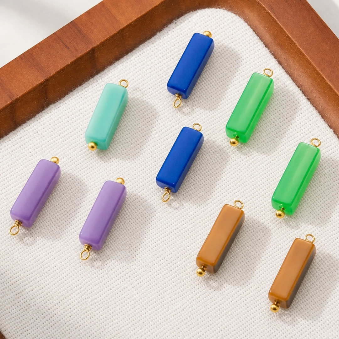 5 Stück Edelstahl-Amethyst-Anhänger, Edelstein-Chakra-Kristalle mit Öse für DIY-Halsketten, Ohrringe, Armbänder und Schlüsselanhänger – Detail 5