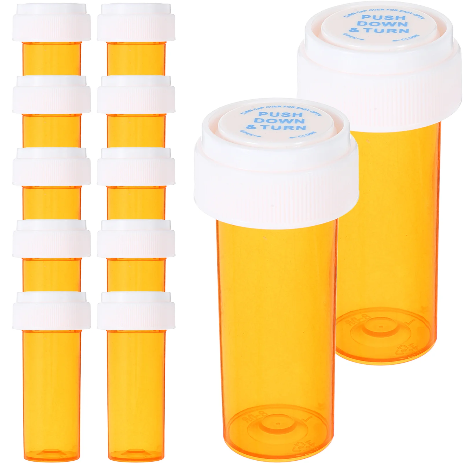 

12 Pcs Mini Transparent Travel Pill Canning Supplies Bottle Yellow Child Medicine Cap