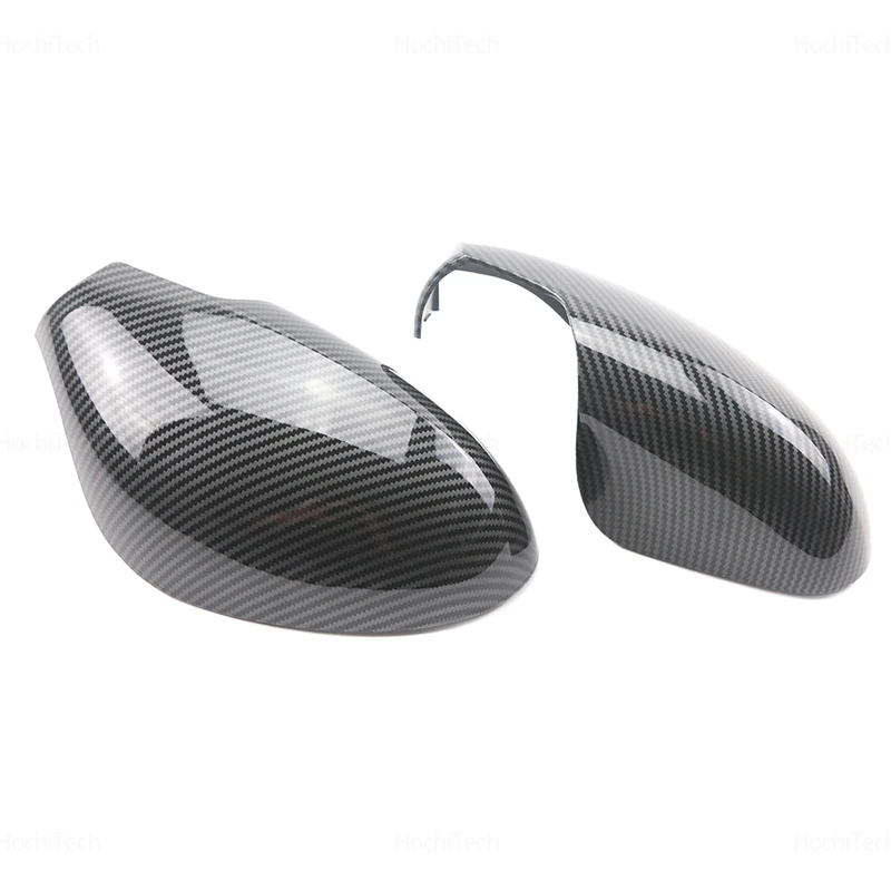 For Seat Ibiza MK3 6L 2002-2008 Bright Black Carbon Fiber Car Rear View Door Wing Side Mirror Cover Caps Shell Case With Tool