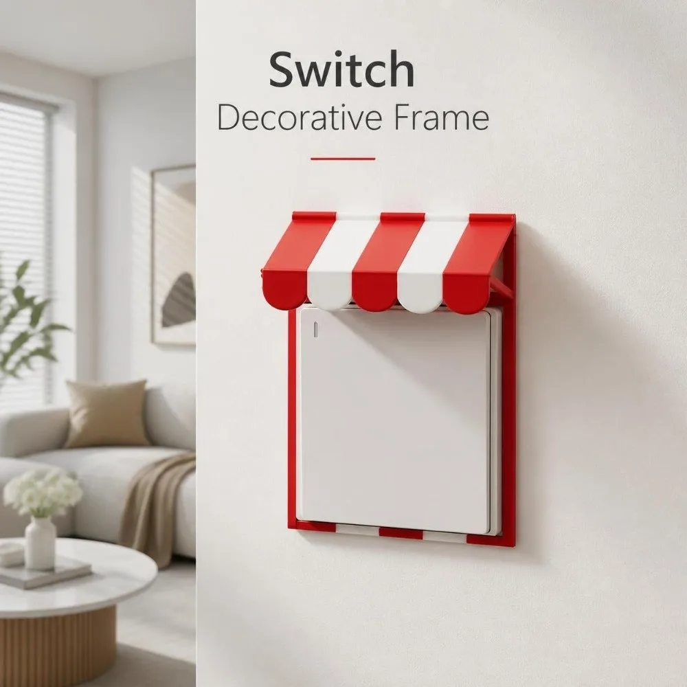 3D Printed Wall Switch Plate 86 Type Creative Switch Decorative Frame Easy Install Canopy Design Switch Plate Cover