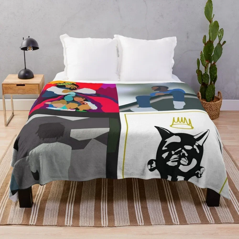 j cole minimal albums Throw Blanket Decorative Beds warm for winter Custom Bed linens Blankets