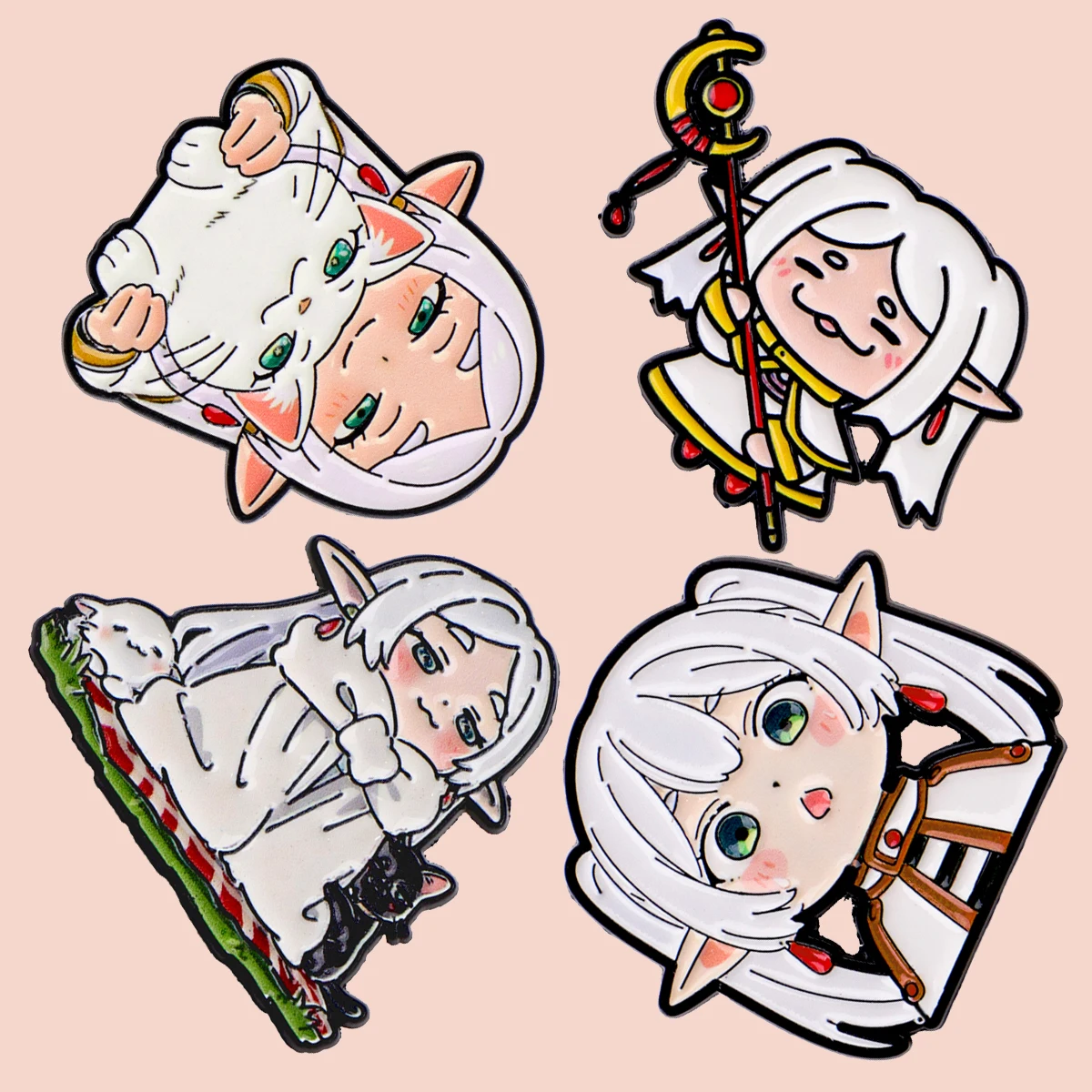 

1-2pcs/set Cute White Fairy Girl Enamel Pins Metal Brooch Backpack Collar Lapel Badges Men Women Fashion Jewelry Collection Gift