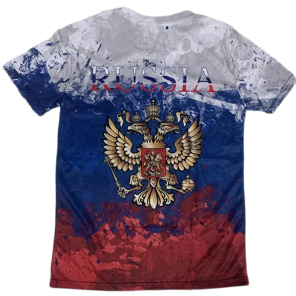 New Fashion Russia Flag 3d Print t-shirt da uomo Russia Bear manica corta abbigliamento da uomo Streetwear oversize Top muslimah