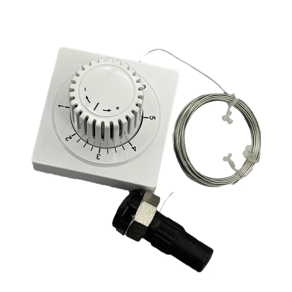 White Thermostat Head for Radiators with 2000 mm Capillary Tube Remote Adjustment M30 1.5 Thread Compatibility