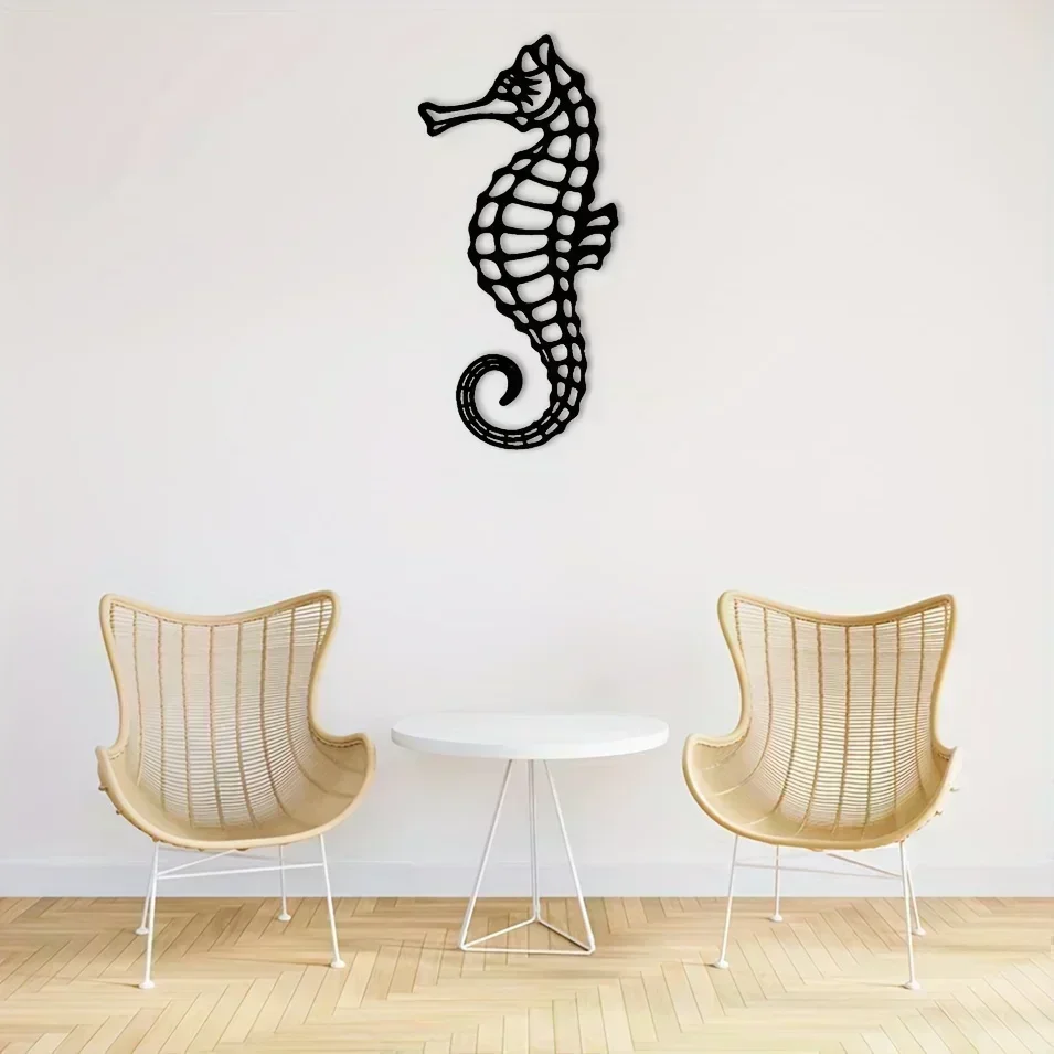 CIFBUY Seahorse Coastal Ocean Beach Metal Wall Art, Metal Wall Art Interior Decoration, Home Office Wall Living Room Hangings