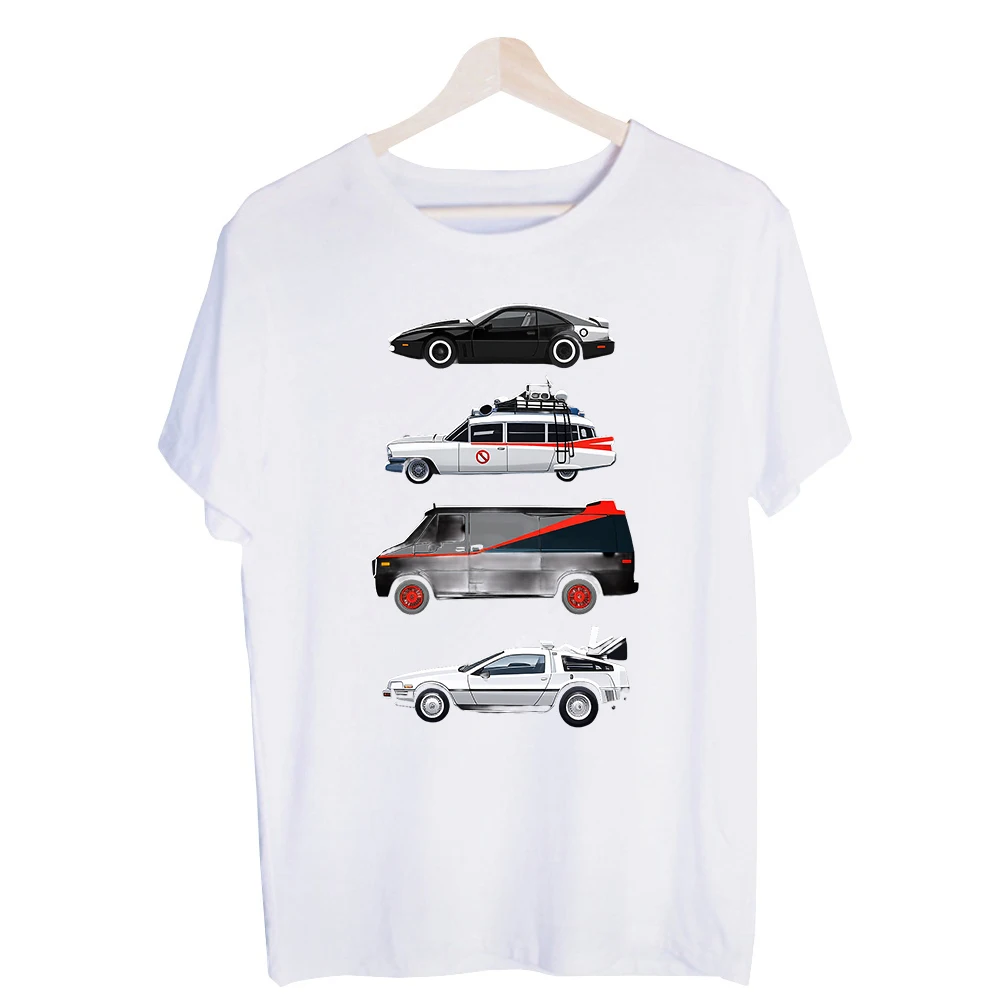 Men's Classic Car Graphics Tee, Short Sleeve Crew Neck T-Shirt for Retro Style Casual Wear