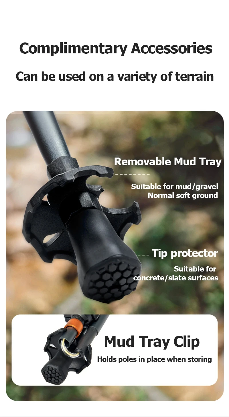 Naturehike Carbonfaser-Kletterstöcke Outdoor Faltbare Ultraleichte Trekkingstöcke Wanderstock Zusammenklappbarer Teleskopstock – Detail 15