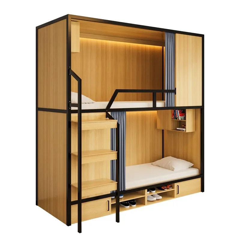 Heavy Duty Wrought Iron Bunk Bed Twin Over Full Metal Loft Bed Frame for Apartment Dorm Hostel Space Saving Sturdy No Squeak