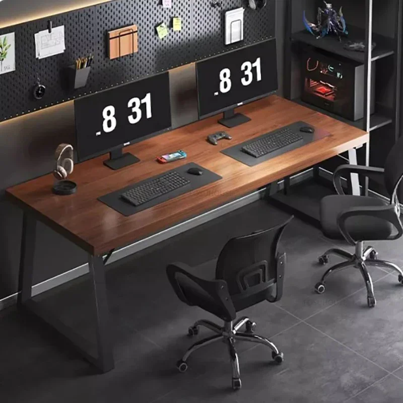 Computer Desks Desktop Double E-sports Gaming Desk Home Bedroom Black Study Table Simple Workbench Escritorio Office Furniture