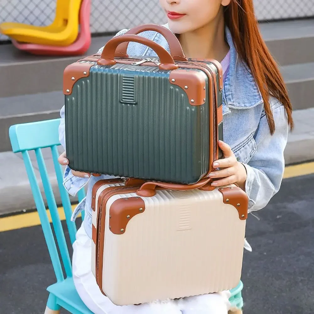 14 Inch Mini Storage Bag Travel Suitcase Cosmetic Box Hand Luggage Organizer Makeup Case Small Password Box Boarding Case