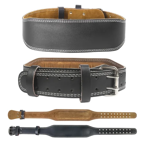 Imagen 2 del producto Cinturones de levantamiento de pesas con soporte de cintura, cinturón de seguridad deportivo de 10cm-15cm, protección para Fitness, sentadillas profundas, cinturón de levantamiento de pesas de tracción dura, PU Le