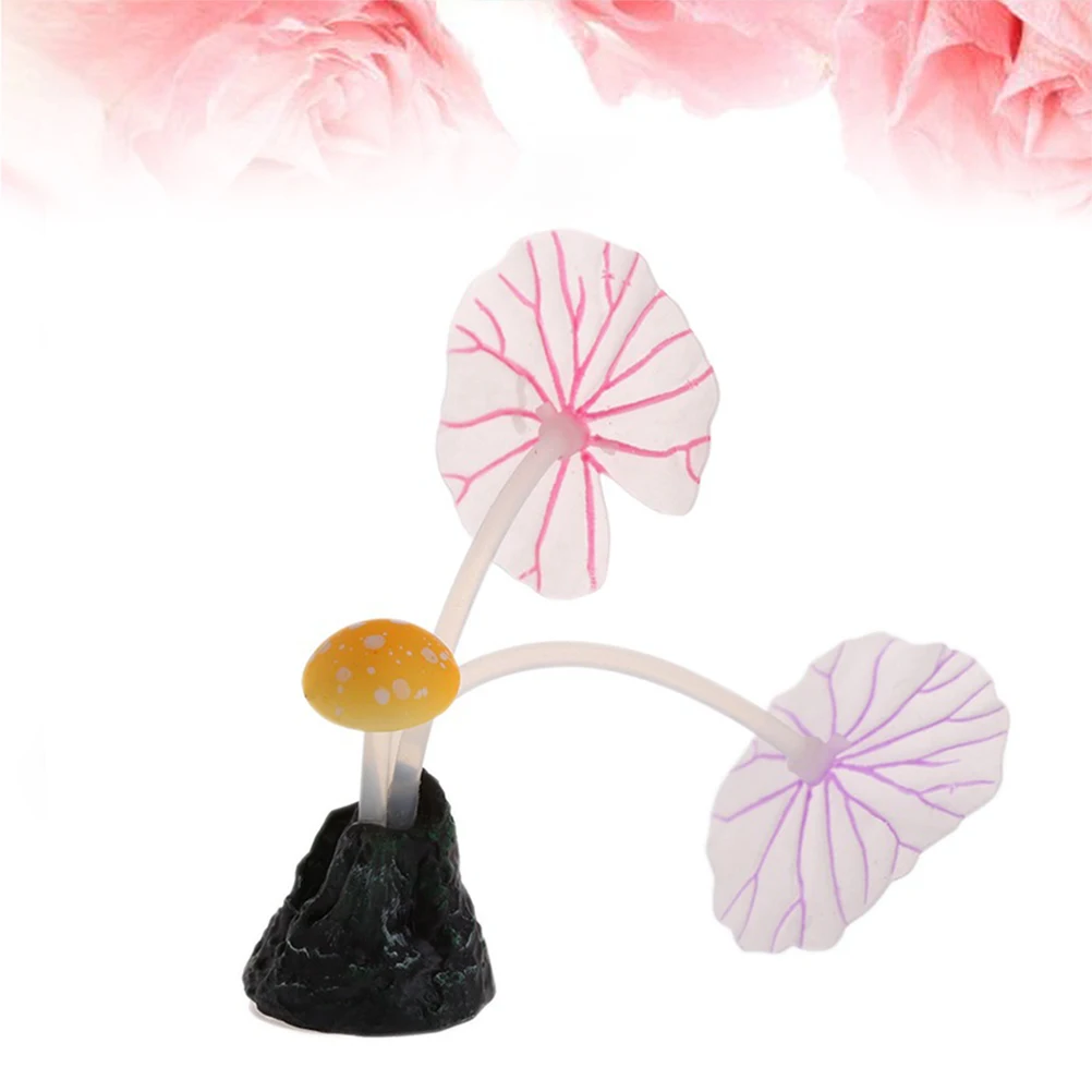 

Artificial Lotus Leaf Plants for Aquarium Decoration Non-Toxic Glowing Fish Tank Fake Plants Realistic Underwater Scene