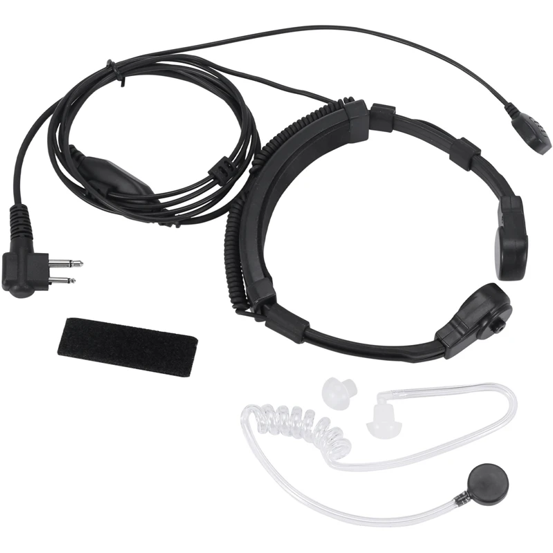 Throat Mic Miniphone Covert Acoustic Tube Earpiece Headset For Motorola Two Way Radio