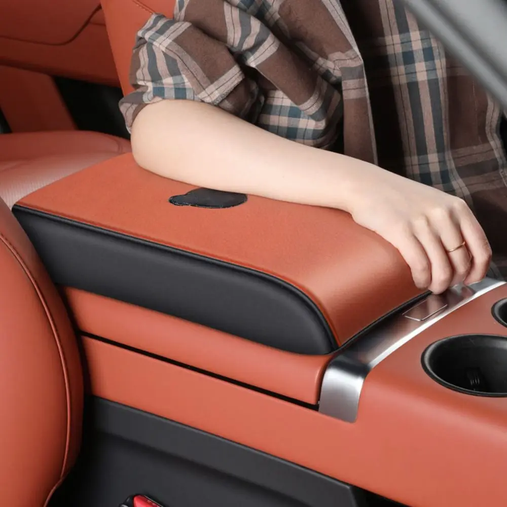 

Breathable Tech Cloth Car Armrest Mat Cushion Support Auto Armrests Soft Protection Storage Box Cover Pad Car Accessories