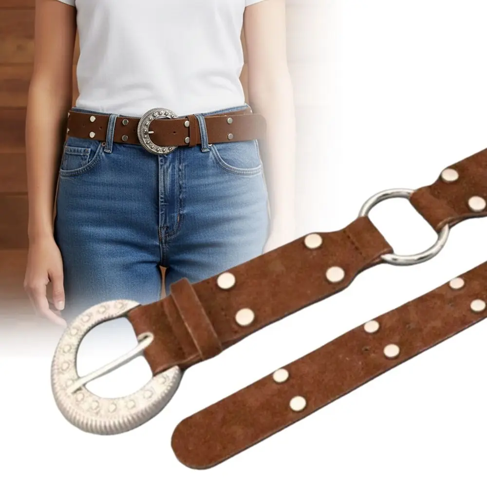 

Винтажный замшевый кожаный ремень с пряжкой, роскошный дизайн, женский пояс шириной 3,8 см, универсальный пояс с заклепками, пальто, юбка, украшение