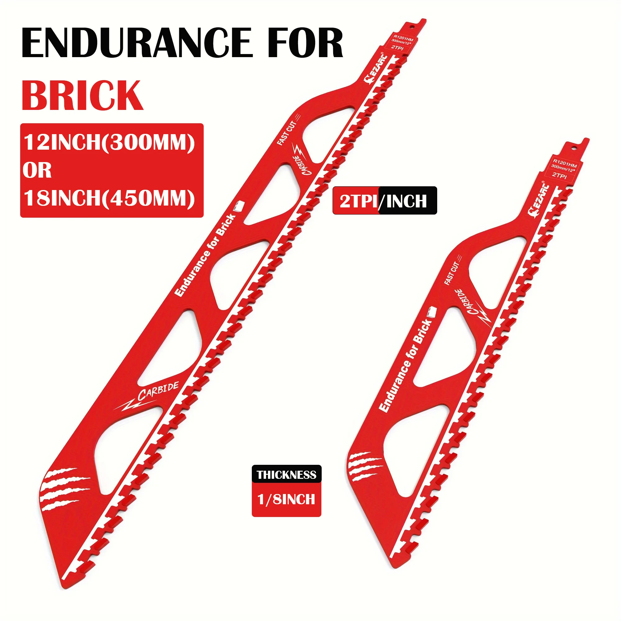 

12-дюймовые/18-дюймовые полотна для сабельных пил для сноса кладки, твердосплавное полотно пилы 300 мм/450 мм для аэрогрированного бетона и полого кирпича