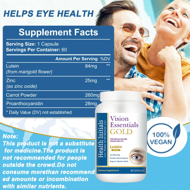 Eye health supplement - improve eye edema, relieve fatigue and macular degeneration, help eye health, supplement lutein images - 6