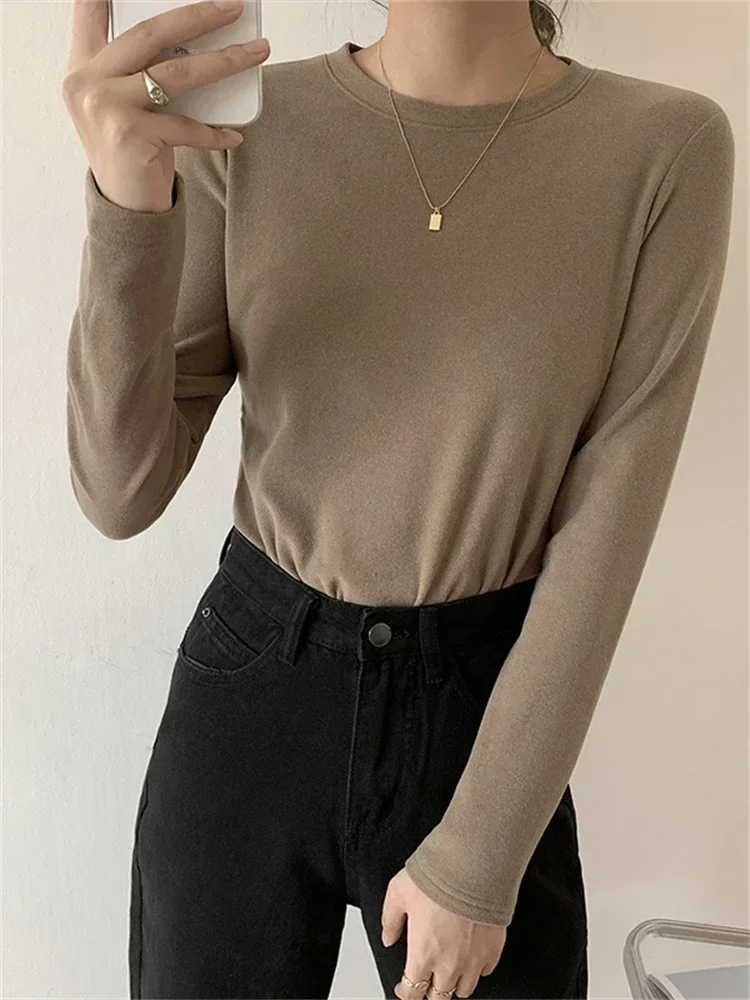 

Winter Women Sweater T Shirt Women Oversize T-shirt Woman Clothes Female Tee Tops Pullover Long Sleeve Tube Knitted Tshirt Top