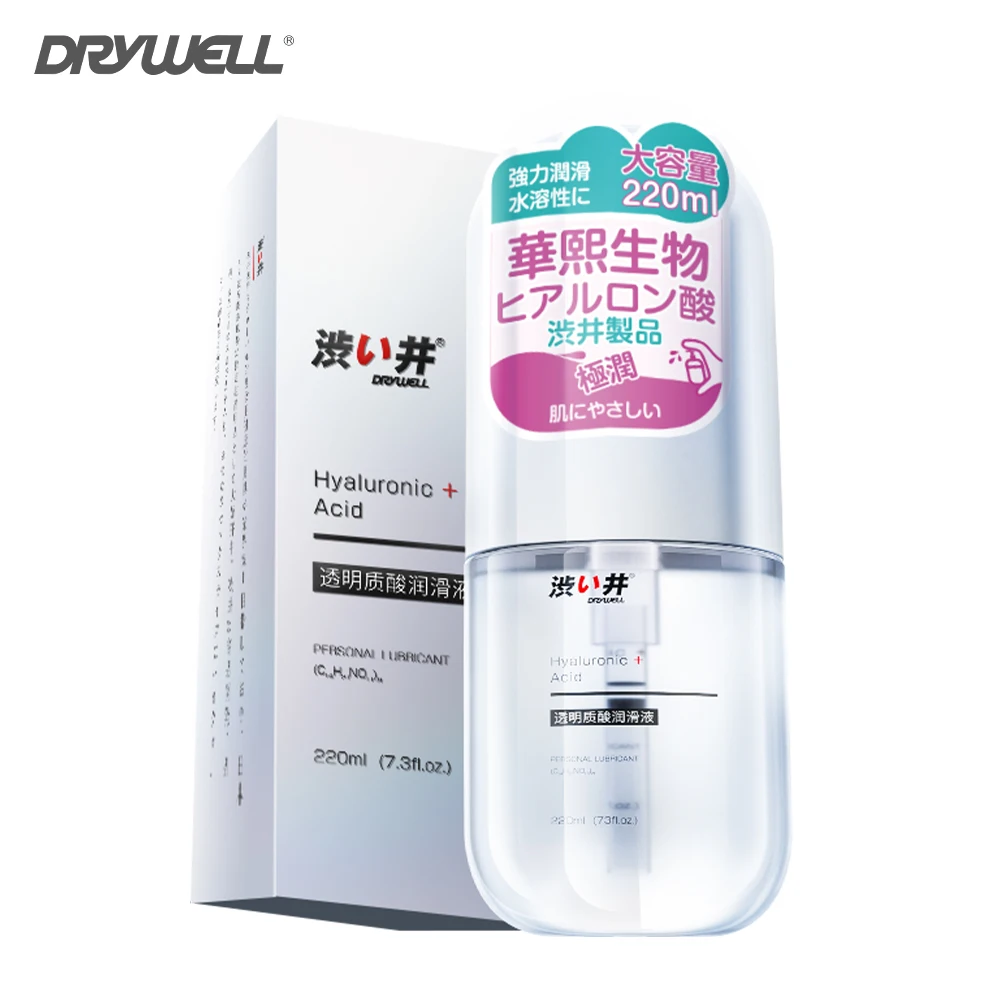 DRYWELL 220ml Lubricante sexual con ácido hialurónico Lubricante natural a base de agua Hidratante productos del sexo Extracto de áloe