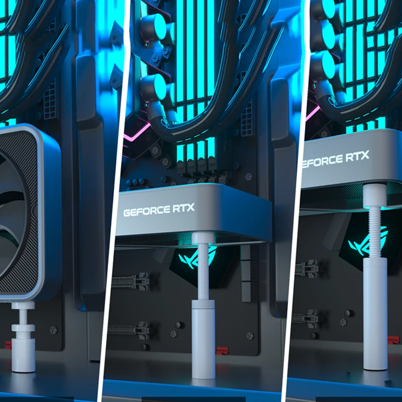 GPUHOLD White Graphics Card GPU Support Bracket Video Card Sag Holder Bracket GPU Holder Anti Sag Stand Aluminum Holder 27-120mm