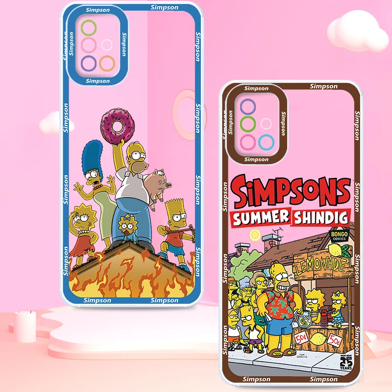 Disney Simpsons Family Cute Transparent Phone Case For Samsung A73 A72 A71 A53 A52 A51 A33 A32 A23 A22 A13 A12 Angel Eyes