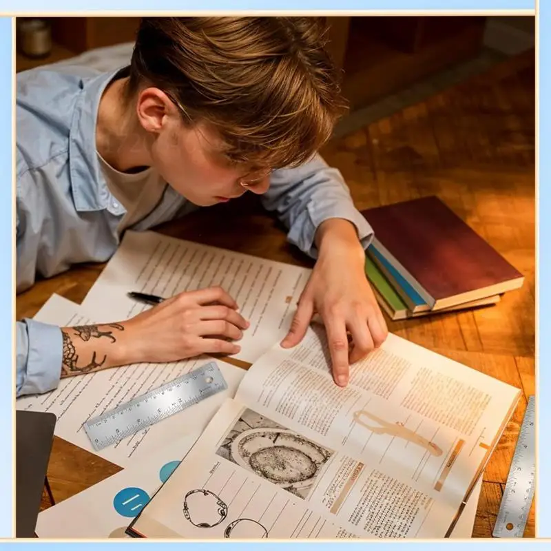 -A60I Replacement Parts Kit 3 Pcs 6-Inch Non-Slip Metal Ruler With Cork Backing, Straight Edge Cork Base Rulers For Woodworking