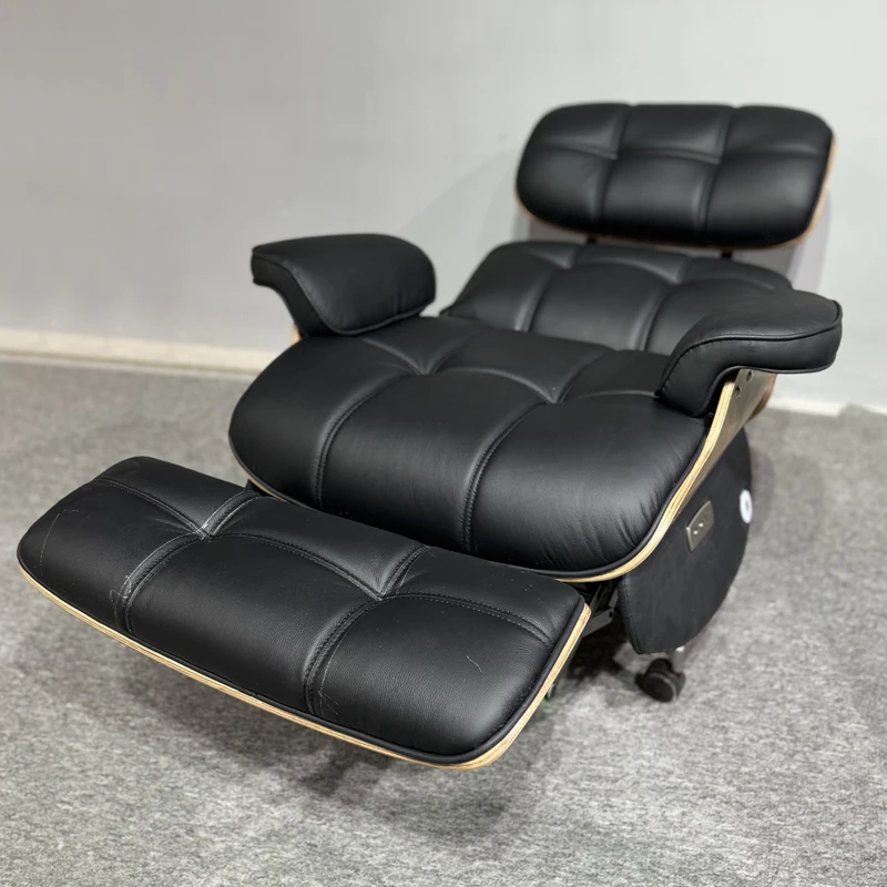 أحدث تصميم كرسي مكتب منزلي كهربائي حديث كرسي رفع دوار من الجلد الطبيعي