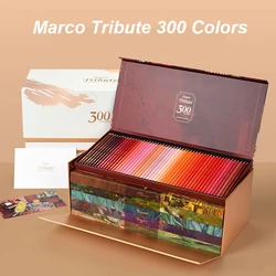 Marco Tribute 300 Colors Luxury Gift Box Colored Pencils Set Master Oil Limited Color Pencil Art Supplies For Artist Collection