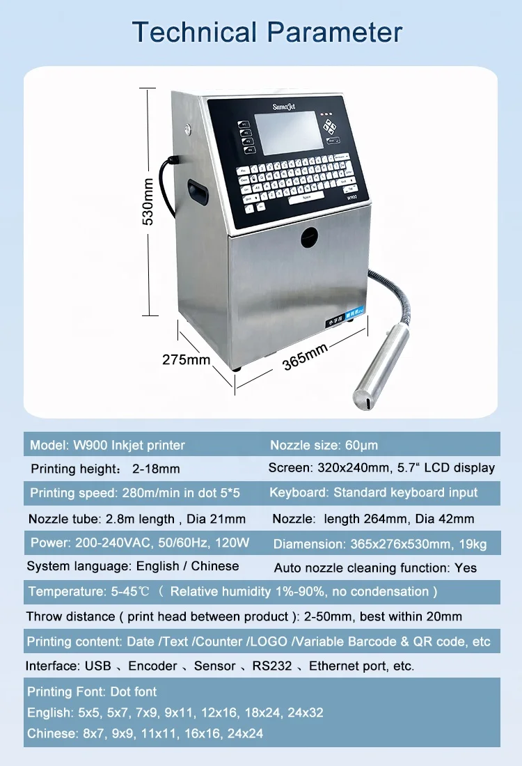 Factory Direct Sale New Continuous Small Character Printing Machine for Logo Label Coding
