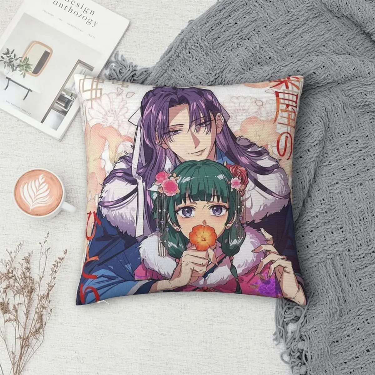 The Apothecary Diaries Maomao Anime Square Pillowcase Pillow Cover Cushion Decor Comfort Throw Pillow for Home Living Room