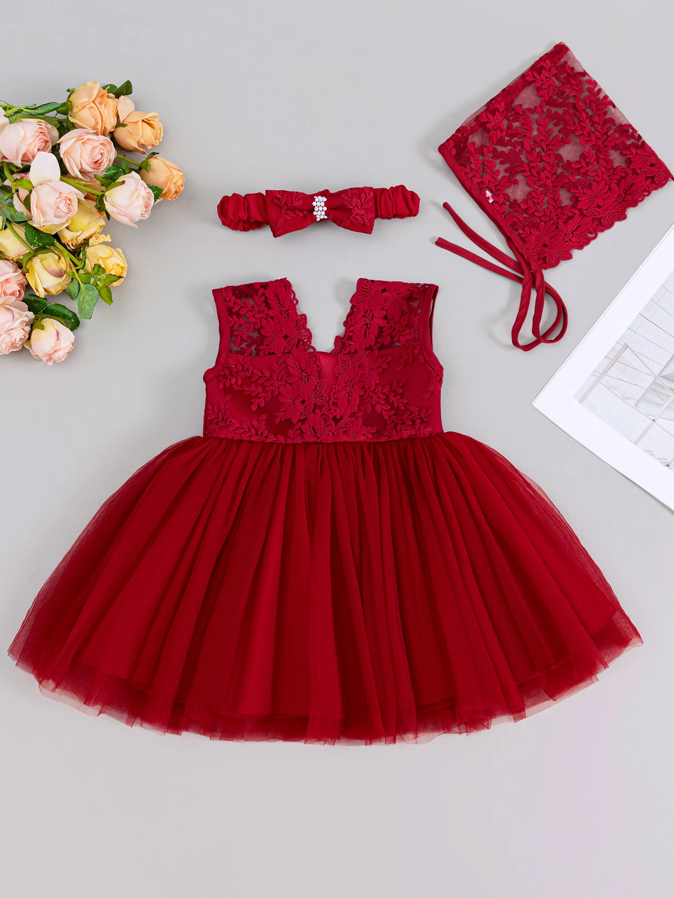 baby-girl-dress-special-occasions-puffy-gauze-red-dress-set-specifically-tailored-baby-girl-birthday-party-wedding-dress