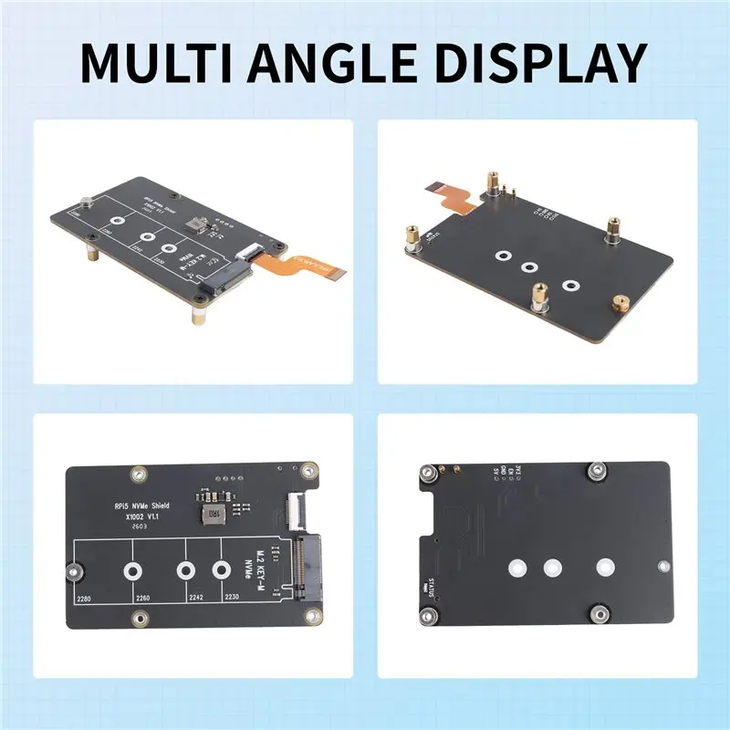 X1002 For Raspberry Pi 5 Pcie To M.2 Nvme SSD Expansion Board For 2280 2260 2242 2230 NVME SSD