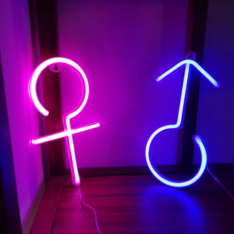 New Girl Boy Logo Neon Sign Light Creative LED Modeling Lamp Decor Room Bathroom Door for Holiday Store Background Wall