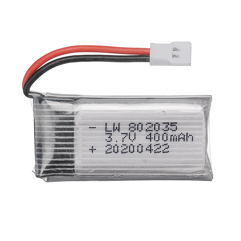 Akumulator Lipo 3,7 V 400 mAh do dronów RC H31 X4 H107 H6C KY101 E33C E33 U816A V252 Części zamienne 802035   Akumulator 3,7 V