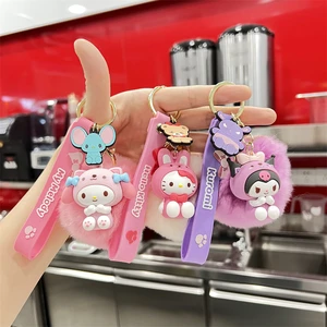 Sanrio Hello Kitty Keychain for Children, Cartoon Melody, Kuromi, Cinnamoroll, Doll Pendant Decoration, Keychain, Jewelry, Children's Toy, Beautiful 12 Main Sales Kuromi Keychain - №10