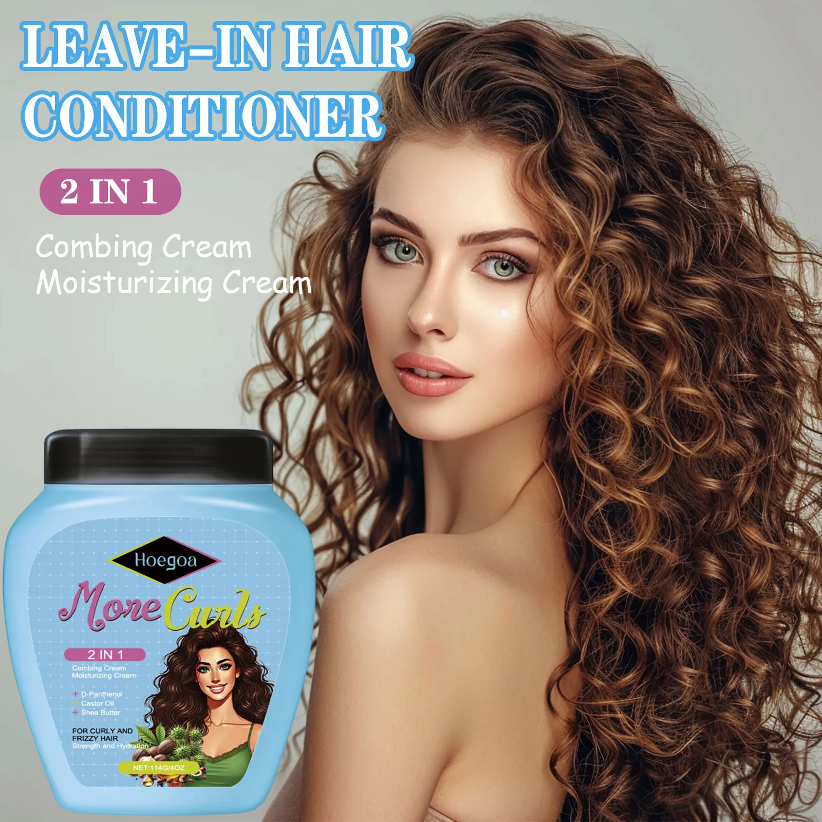 114g leave-in conditioner, light and soft hair, refreshing and natural fluffy nourishing leave-in conditioner, suitable for all