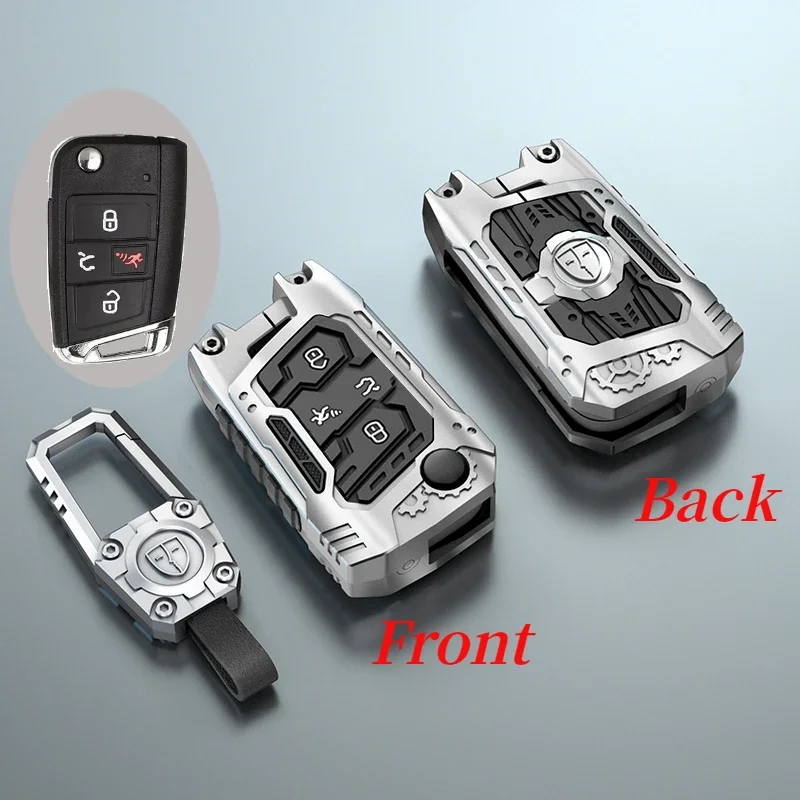 4 Buttons Alloy Car Key Case Cover Shell For VW Volkswagen Golf 7 MK7 Tiguan MK2 Seat Ateca Leon FR Ibiza Skoda Octavia Kodiaq