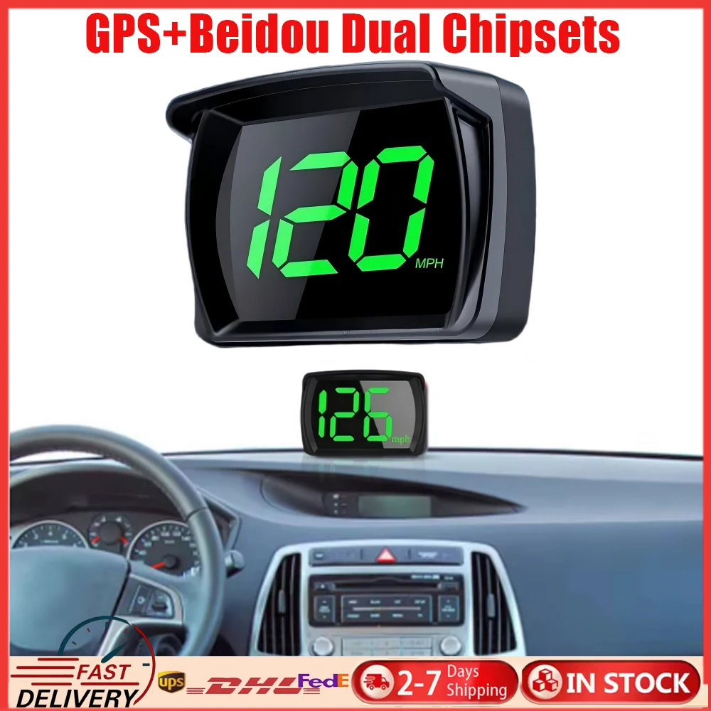 

Цифровой GPS-спидометр, двойной чипсет, автомобиль, грузовик, мотоцикл, проекционный дисплей, одометр, HUD MPH-дисплей, Plug Play для всех автомобилей