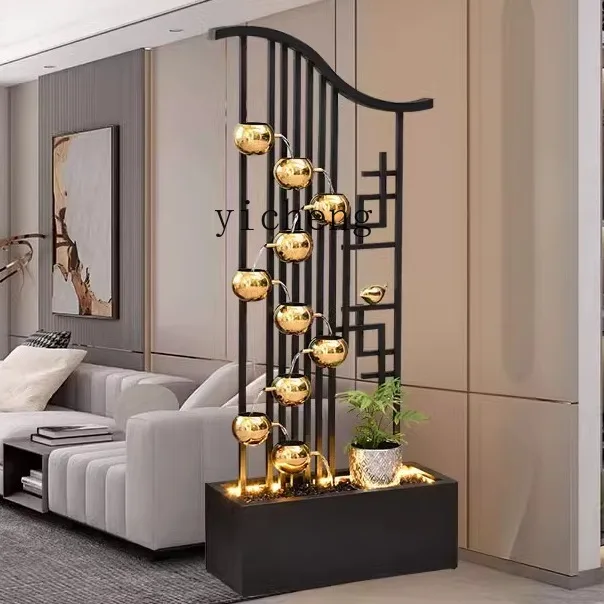 

TWR Modern Light Luxury Floor-to-Floor Water Ornament Large Stairs Simple Soft Decoration Creative Fountain